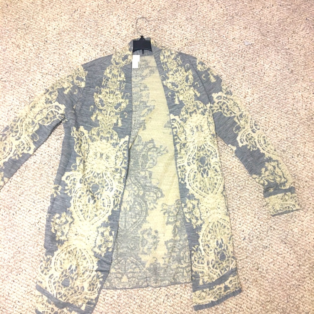 Chico’s Cardigan, Size 1 (M) Light blue & Cream